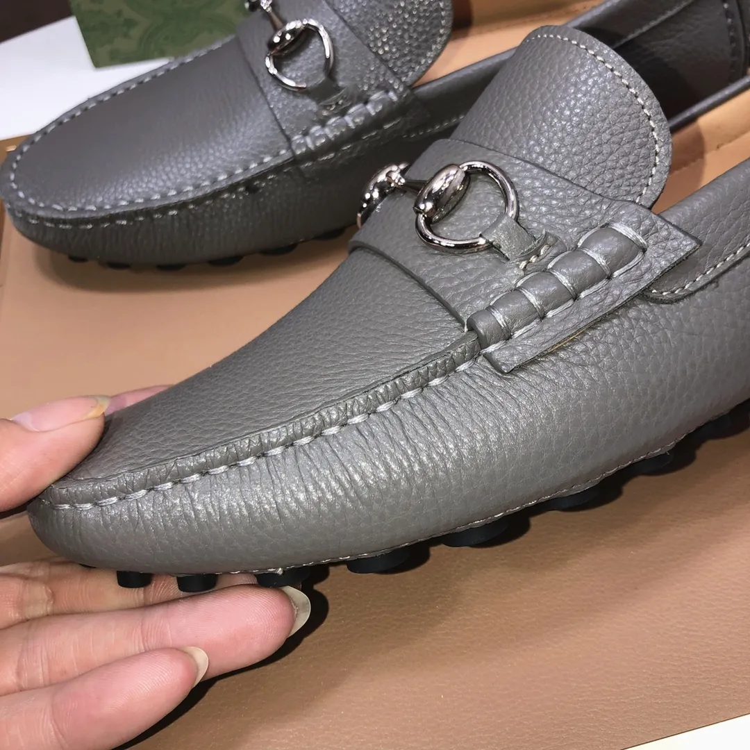 Men's Men's Shoes💰420💰[Gucci GUCCI] (High-end Niuli) New 🍀Gucci*-Gucci Peas Shoes! Made of imported original cowhide, the inner top layer is comfortable cowhide lining! Original wear-resistant rubber outsole! High quality products! Code number 38-44!
